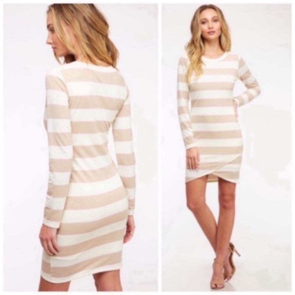 ❤️Sand Cream striped dress!